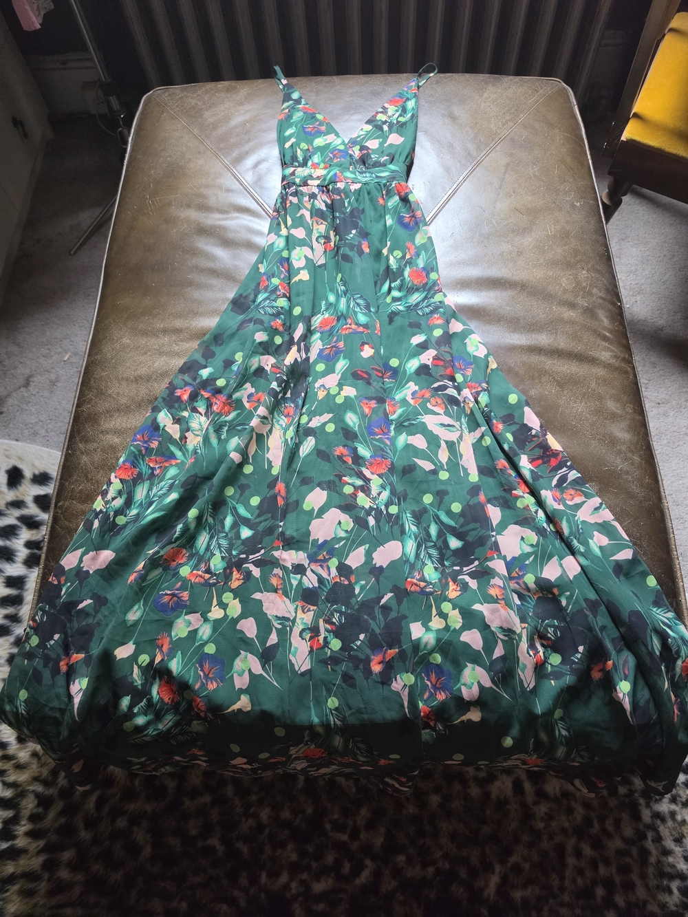 Green Floral Maxi Dress - Unbranded